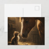 Petit Ami | Cheval & Chat | Carte Postale (Devant / Derrière)