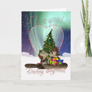 Petit Amis Je T'Aime Carte De Noël Avec Amour Sq