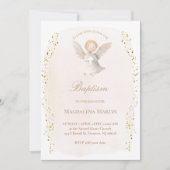 petit ange bébé fille | Invitation de baptême (Devant)