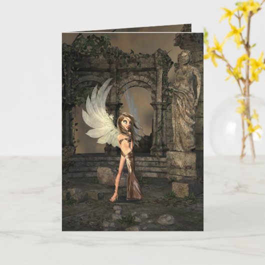 Petit ange, carte (Fleur jaune)