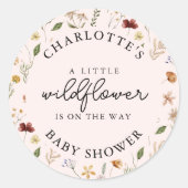 Petit Autocollant Baby shower fille Fleur sauvage (Devant)