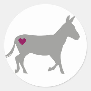 Petit Autocollant Cercle Amour Donkey