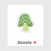 Petit autocollant coupe baiser de champignons vert (Feuille)