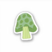 Petit autocollant coupe baiser de champignons vert (Devant)