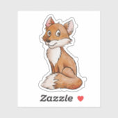 Petit autocollant de renard mignon (Feuille)