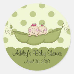 Petit autocollant doux de baby shower de filles de