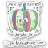 Petit Autocollant en vinyle sur mesure citrouille  (Devant)