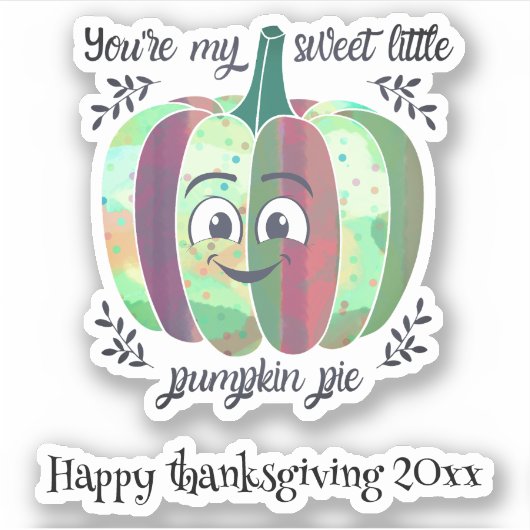 Petit Autocollant en vinyle sur mesure citrouille  (Devant)