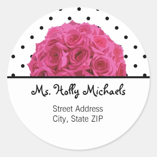 Petit Autocollant Pois noir / Étiquette de adresse (Devant)