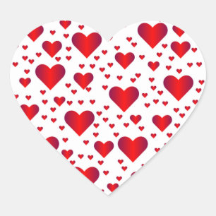 Petit autocollant rouge de Valentine de coeurs