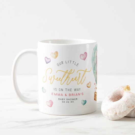 Petit Baby shower amoureux Favoriser Mug (Avec donut)