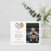 Petit Baby shower Citrouille Carte de remerciement (Debout devant)