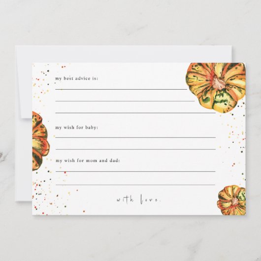 Petit Baby shower citrouille Conseils Invitation (Devant)