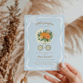 Petit Baby shower Citrouille Invitation bleu