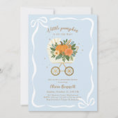 Petit Baby shower Citrouille Invitation bleu (Devant)