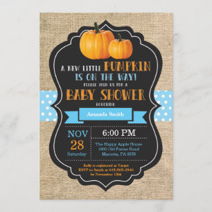 Petit Baby shower Citrouille Invitation Carte Burl