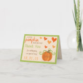Petit Baby shower Citrouille Merci Cartes (Devant)