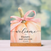Petit Baby shower Citrouille rose Bow Accueil (Neutre)
