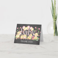 Petit Baby shower d'agneau Merci note