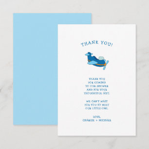 Petit baby shower d'avion merci note
