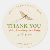 Petit Baby shower de bug d'amour Sticker rond clas (Devant)