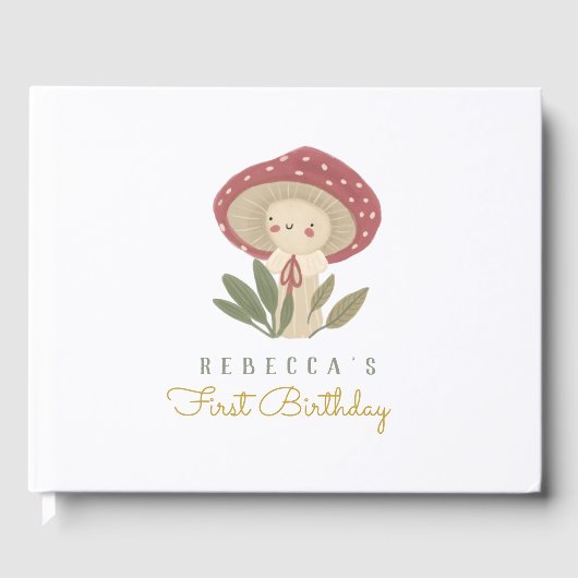 Petit Baby shower de champignons Livre d'invité (Recto)