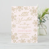 petit baby shower de flocon de neige Invitation fi (Debout devant)