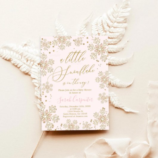 petit baby shower de flocon de neige Invitation fi