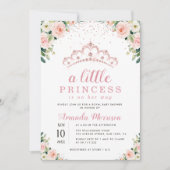 petit baby shower fleuri princesse invitation (Devant)