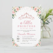 petit baby shower fleuri princesse invitation (Debout devant)