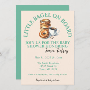 Petit bagel à bord Invitation Baby shower
