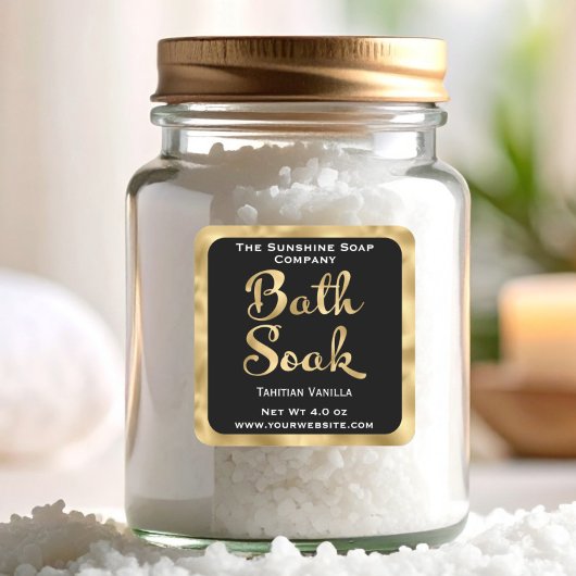 Petit bain noir et or étiquette