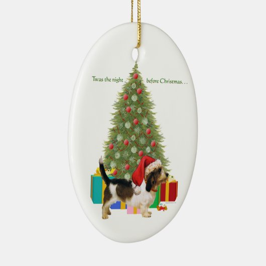 Petit Basset Griffon Vendeen Kerstmis Keramisch Ornament (Rechts)