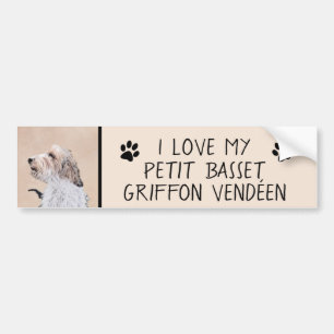 Petit Basset Griffon Vendéen Painting - Dog Art Bumpersticker
