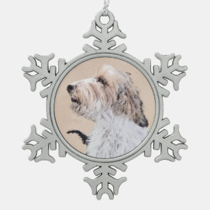 Petit Basset Griffon Vendéen Painting - Dog Art Tin Sneeuwvlok Ornament