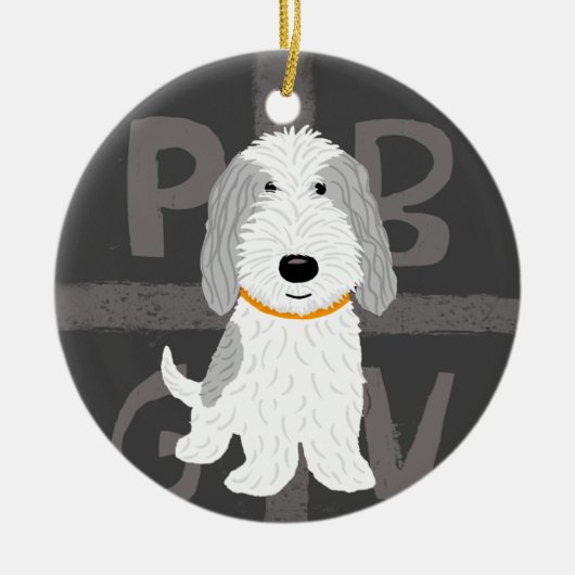 Petit Basset Griffon Vendeen PBGV Dog Holiday Keramisch Ornament (Voorkant)