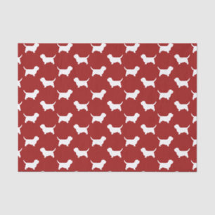 Petit Basset Griffon Vendeen PBGV Silhouetten Rood Tissuepapier