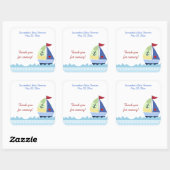 Petit bateau à voile Carré Faveur Sticker (Feuille)
