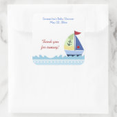Petit bateau à voile Carré Faveur Sticker (Sac)