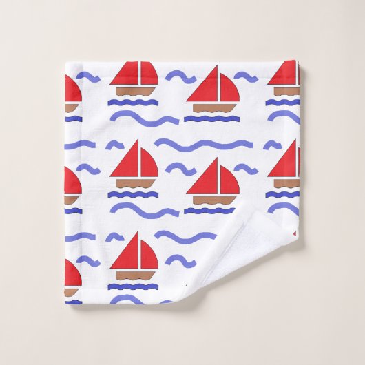 Petit bateau sur la mer (Gant de toilette)