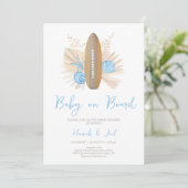 Petit bébé à bord Baby shower bleu Invitation (Debout devant)