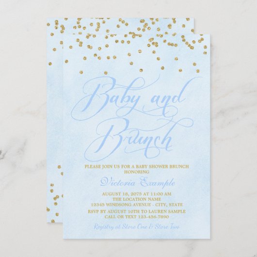 Petit bébé Brunch Baby Douche Invitations (Devant / Derrière)