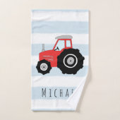 Petit bébé Doodle Doodle Red Farm Tracteur de nom (Serviette à main)