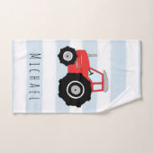Petit bébé Doodle Doodle Red Farm Tracteur de nom (Serviette à main)