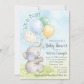 Petit bébé éléphant bébé douche Invitations (Devant)