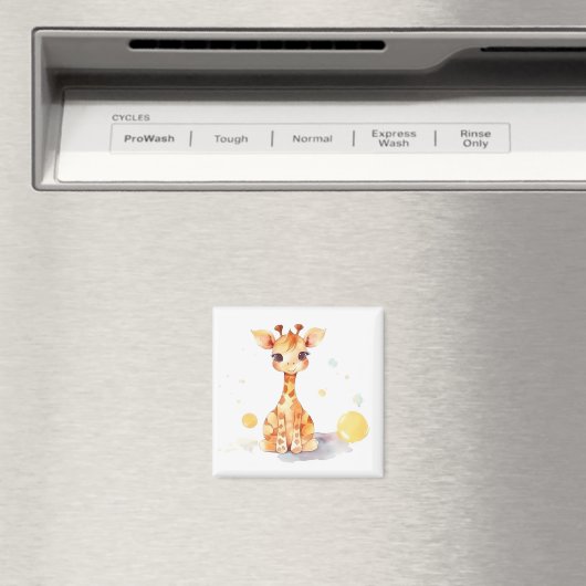 Petit bébé Giraffe Carré Magnet (In Situ (Lave-vaisselle))