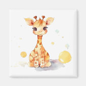 Petit bébé Giraffe Carré Magnet (Devant)