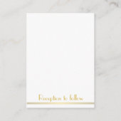 Petit Blanc Golden Grand Gatsby Mariage Invitation (Dos)