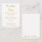 Petit Blanc Golden Grand Gatsby Mariage Invitation (Devant / Derrière)