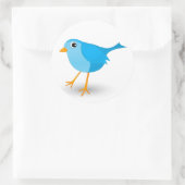 Petit Bleu Oiseau mignon Stickers ronds (Sac)